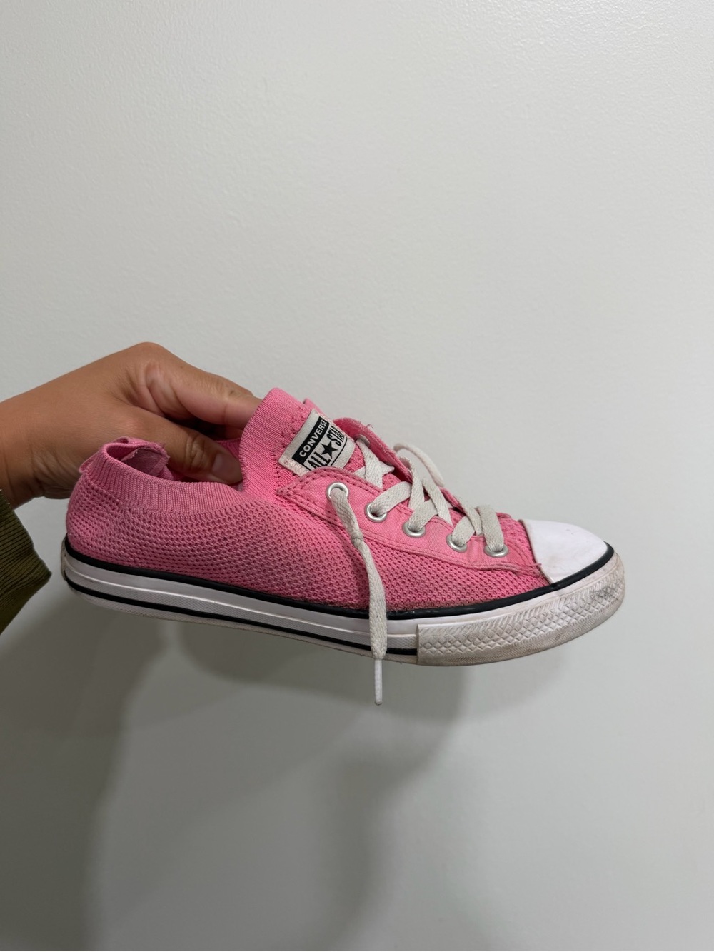 Converse Kids Pink Low-Top Canvas Sneakers with White Accents